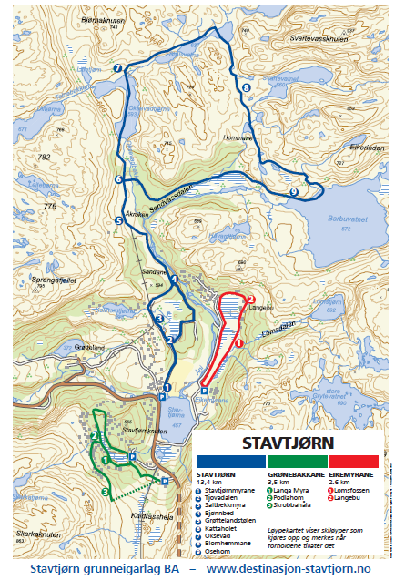 Løypekart for Stavtjørn skispor